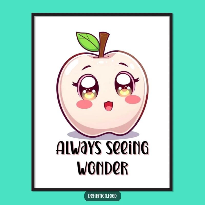 Funny Surprised Candy Apple Poster: Decorate with Sweet Astonishment