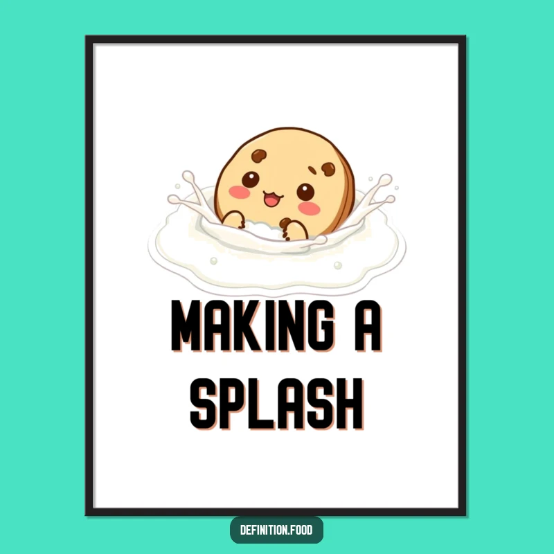 Funny Cookie Swim Poster - Hilarious Milk Art Print Decor