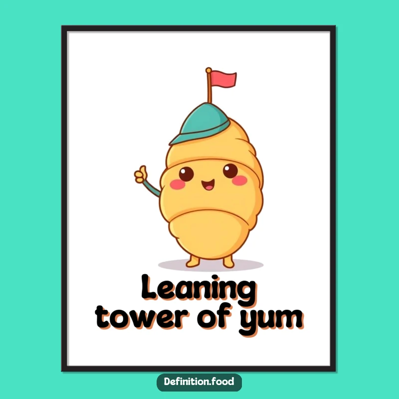 Funny Croissant Hat Poster: Cheerful Art for Your Walls