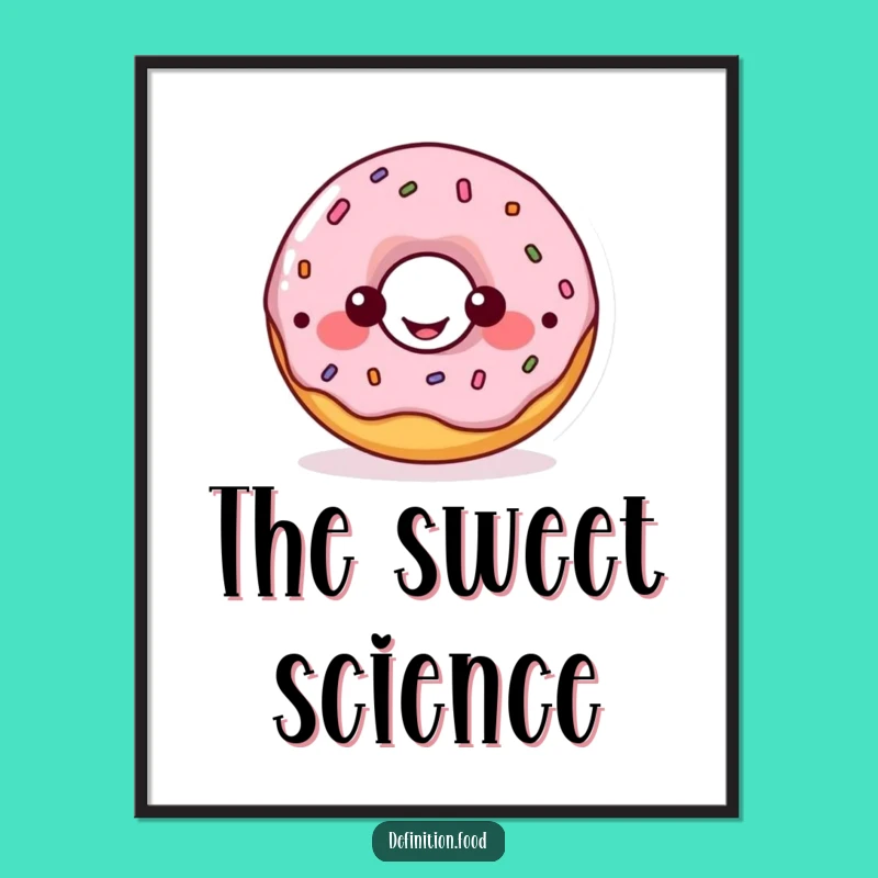 Funny Donut Diagram Poster: Educational Art, Whimsical Humorous Wall Decor Gift
