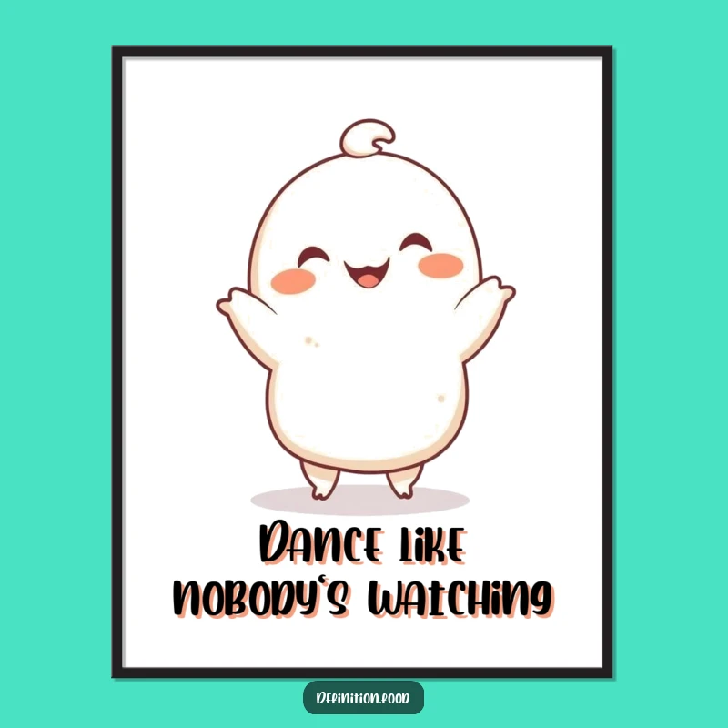 Funny Dumpling Dance Poster, Whimsical Wall Art, Perfect Humorous Gift