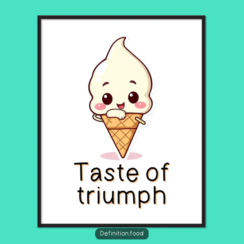 Funny Ice Cream Bite Poster - Sweet Wall Art for Dessert Fans!