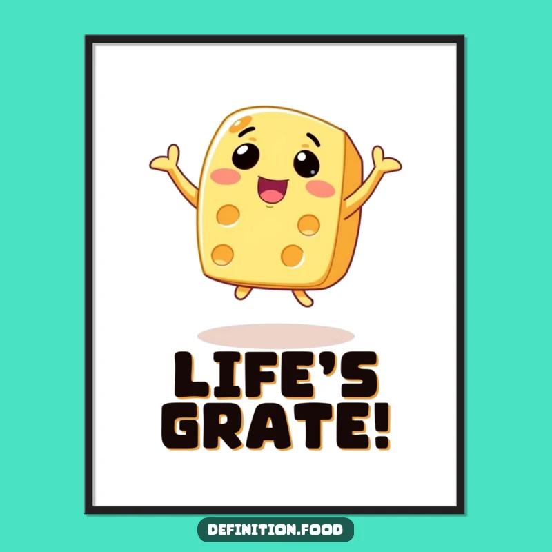 Funny Joyful Cheese Leap Poster: Bring Smiles to Your Walls