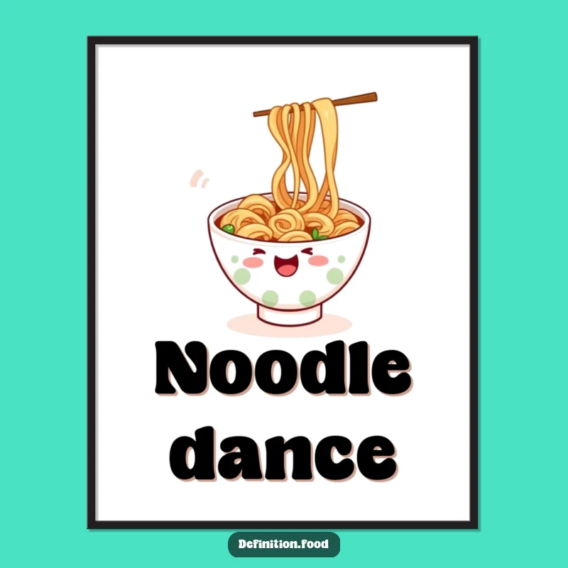 Funny Wiggling Ramen Poster - Playful Noodle Art for a Cheerful Space