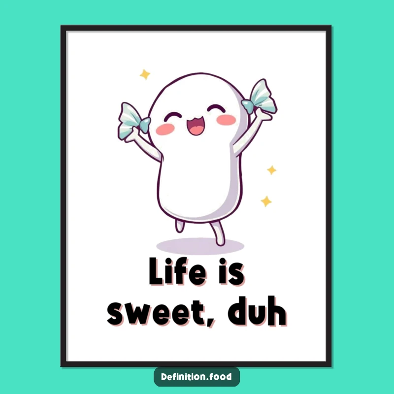 Funny Dancing Candy Poster: Shimmering Art, Joyful Decor, Hilarious Gift