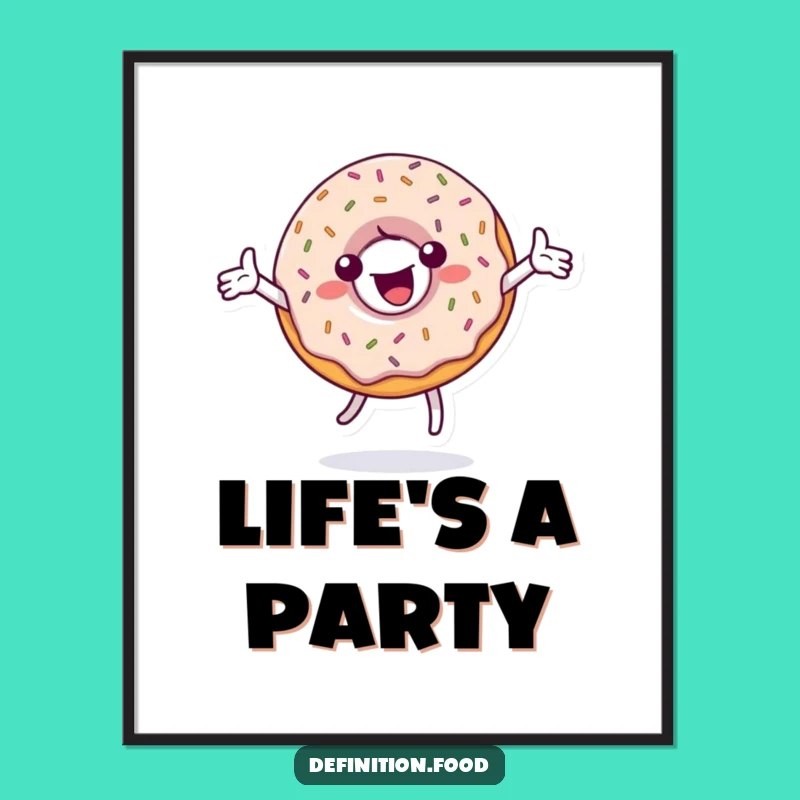 Funny Donut Spin Poster: Whimsical Sprinkled Art for a Happy Space Gift