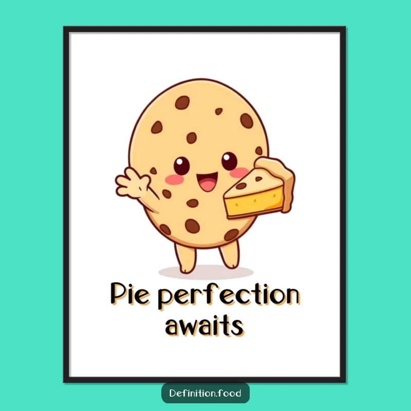 Funny Cookie Pie Slice Poster - Sharing Wall Art Gift
