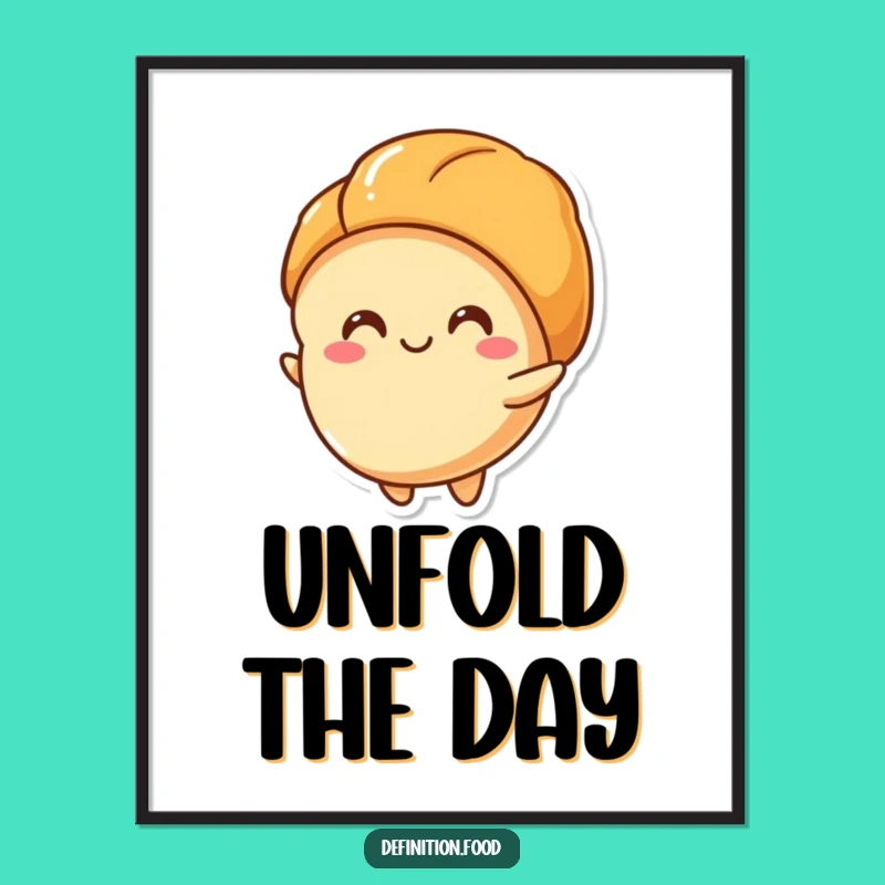 Funny Croissant Layers Poster, Breakfast Wall Art, Perfect Humorous Gift