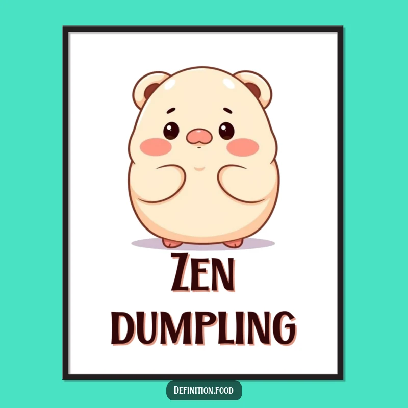 Funny Dumpling Thoughtful Poster - Proud Character Art for Food Lovers