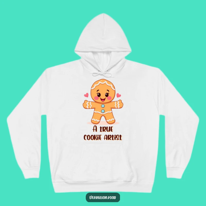 Cozy Funny Gingerbread Man Food Art Hoodie - Warm & Whimsical Comfort