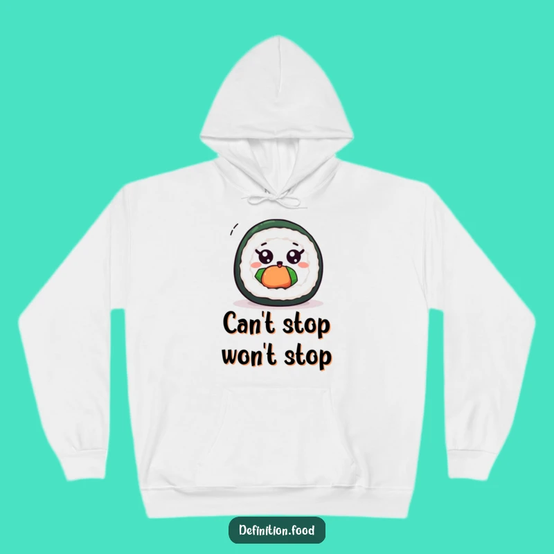 Funny Excited Sushi Roll Spin Hoodie: Cozy Up with Asian Flair