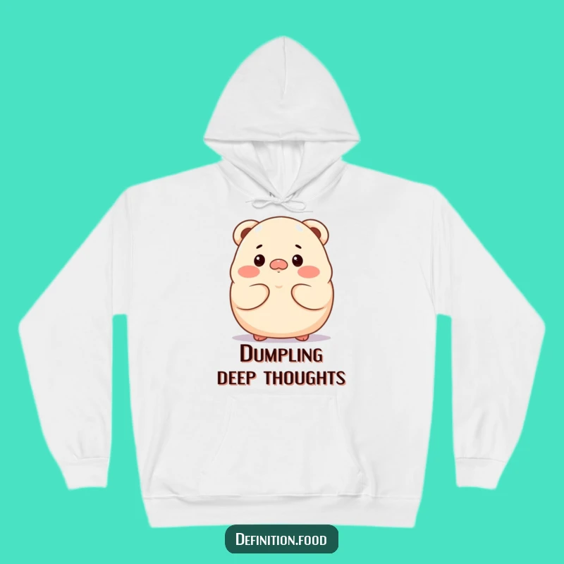 Cozy Funny Dumpling Thoughtful Hoodie - Proud Character Warm Gift