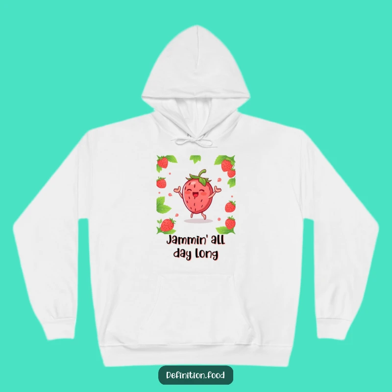 Cozy Funny Strawberry Dance Hoodie - Warm Berry Character Comfort Gift