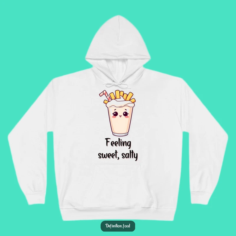 Funny Fry Milkshake Hoodie: Cozy French Fry Peeking Out, Ultimate Funny Gift Wear!