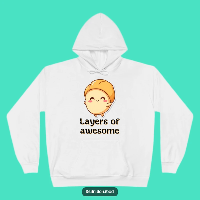 Funny Croissant Layers Hoodie, Cozy Pastry Comfort, Perfect Humorous Gift