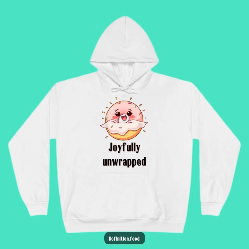 Funny Donut Wrapper Burst Hoodie - Cozy Happy Treat Character Gift