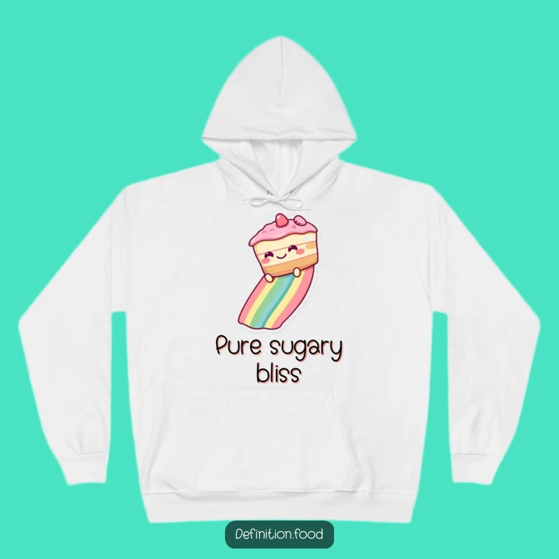 Cozy Funny Rainbow Cake Hoodie - Warm & Whimsical Dessert Wear, Perfect Funny Gift!