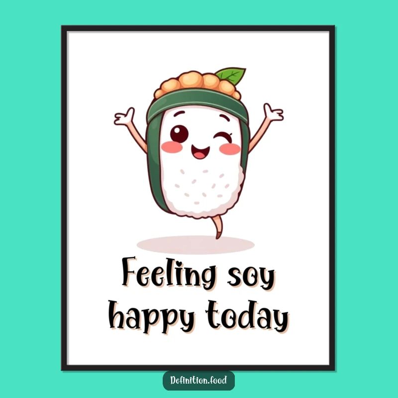 Free Printable Wall Art: Dancing Sushi Joy, Quirky Downloadable Decor for Food Lovers
