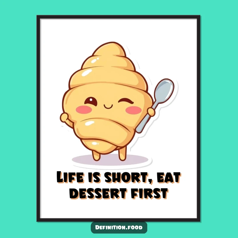 Free Printable Croissant Winking Wall Art - Hilarious Downloadable Decor Item