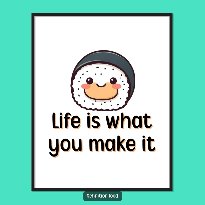 Free Printable Sushi Art: Funny Downloadable Kitchen Decor Gift