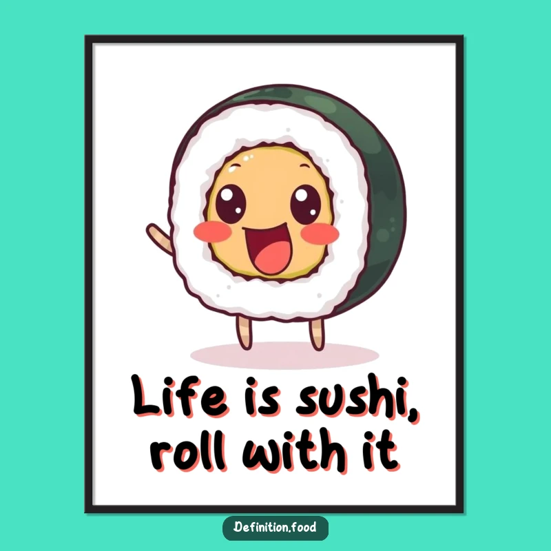 Free Printable Wall Art: Funny Sushi Roll Decor - Downloadable Whimsical Art for Any Room