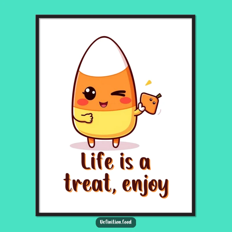 Funny Free Printable Wall Art: Candy Corn's Winky Food Icon!