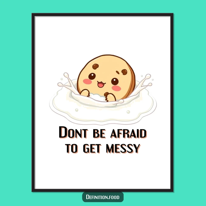 Funny Free Printable Wall Art: Silly Cookie Swim - Downloadable Art for Kitchen Fun