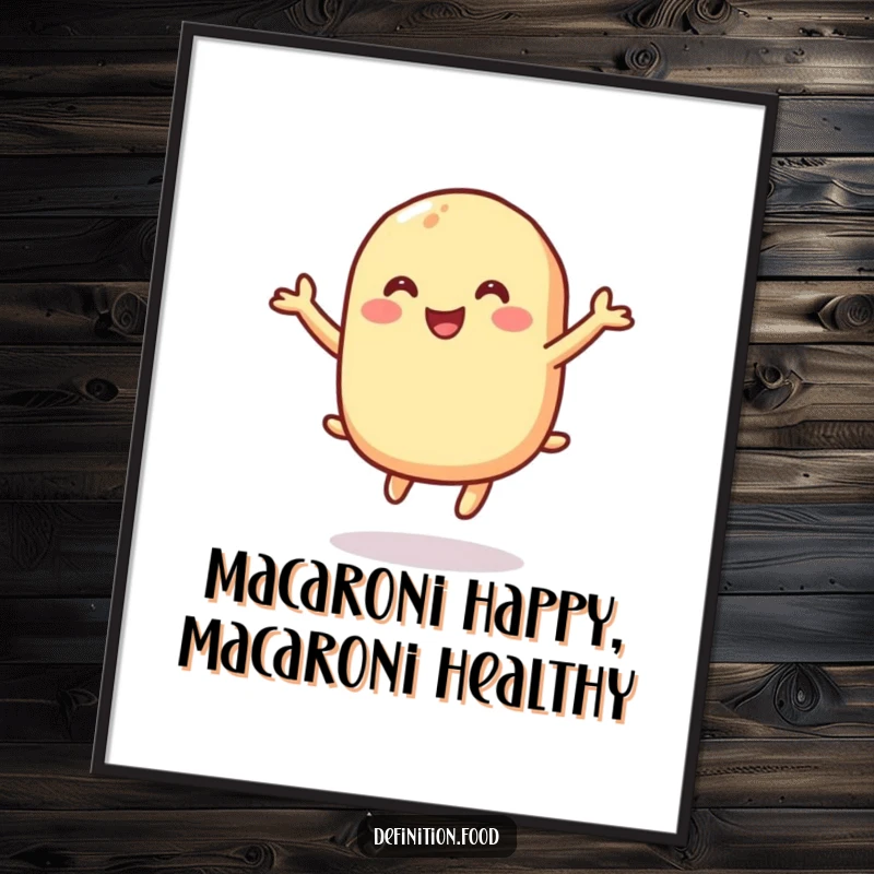 Funny Free Printable Wall Art: A macaroni character gleefully bounces, adding playful energy to downloadable decor.