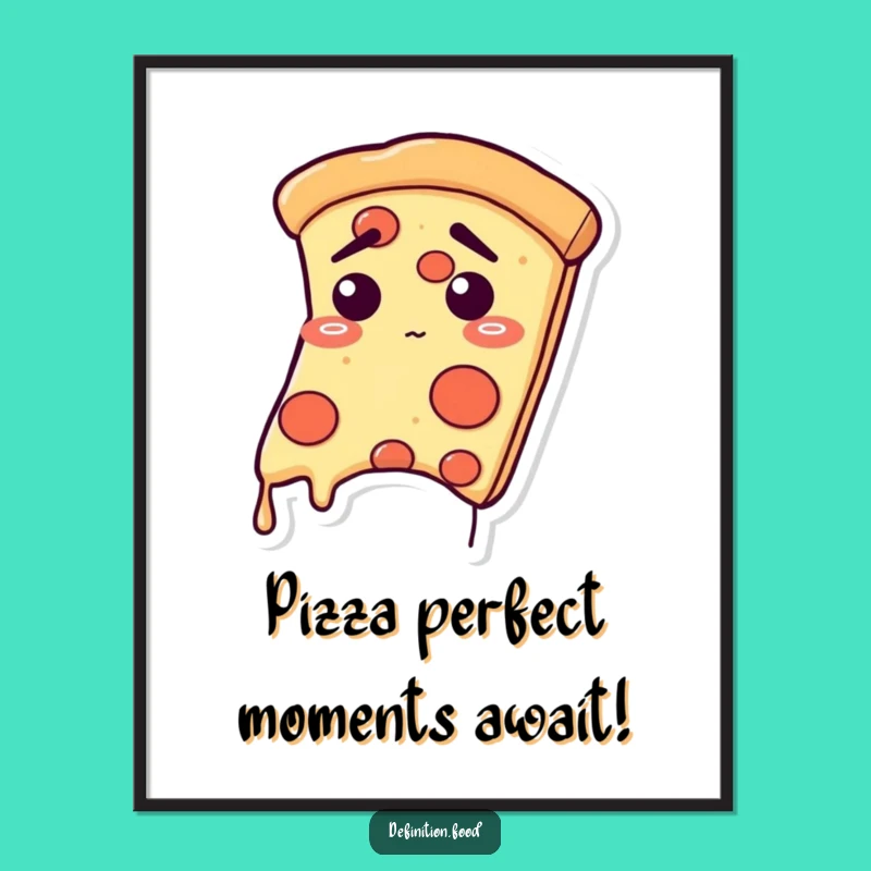Free Printable Funny Pizza Wall Art: Relieved Slice Decor Downloadable Art