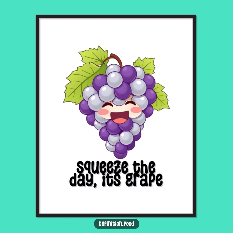 Free Printable Wall Art: Giggling Grapes Bursting Funny Downloadable Decor