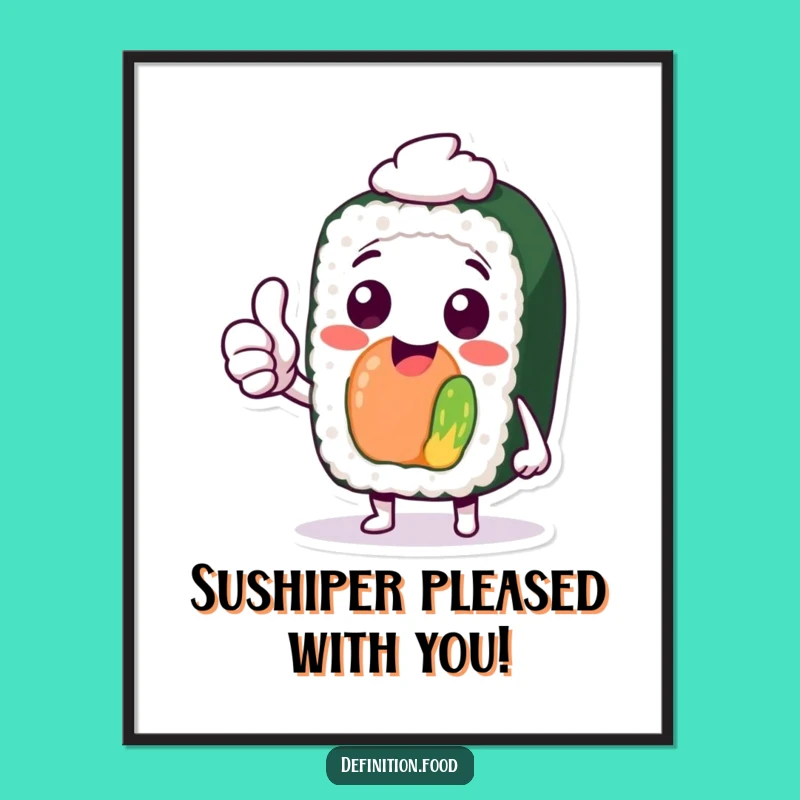 Sushi Thumbs Up Free Printable Wall Art - Quirky Downloadable Decor