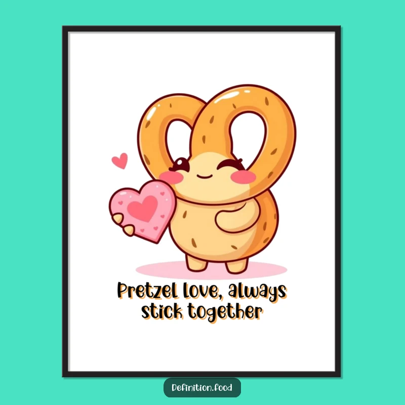 Winking Pretzel Love Free Printable Wall Art - Funny Downloadable Decor