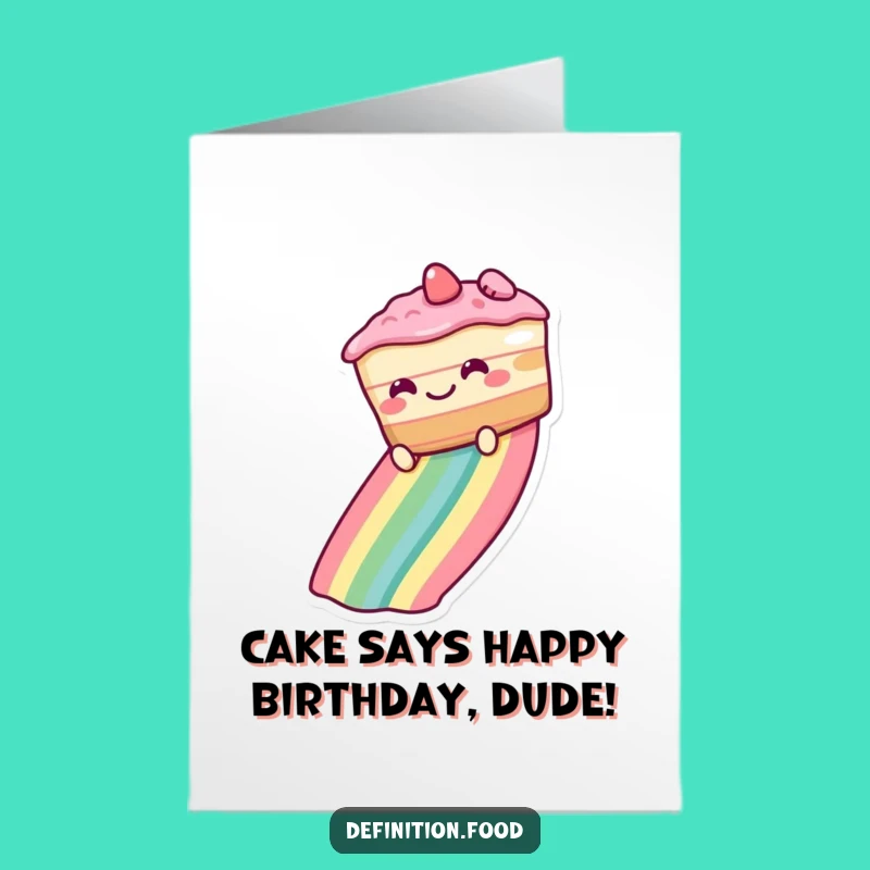 Free Printable Birthday Card: Funny Cake Rainbow Slide - Hilarious Downloadable Gift!