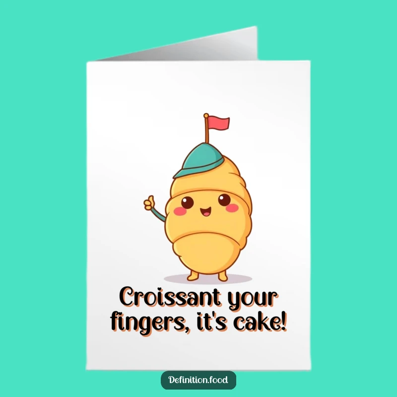 Free Printable Croissant Birthday Card - Funny Downloadable Greeting for a Baked Delight