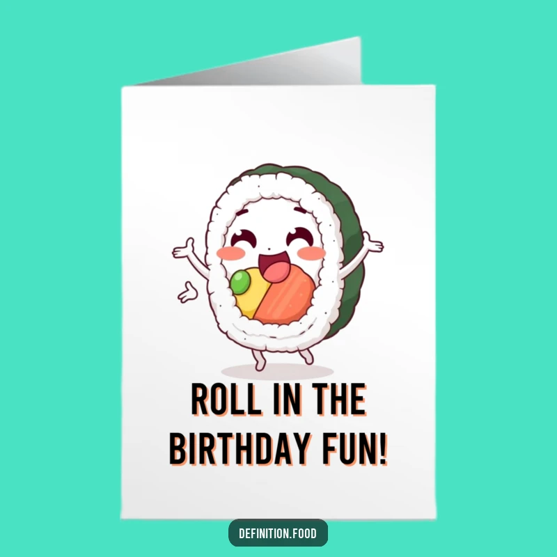 Free Printable Sushi Birthday Card: Funny Downloadable Gift for Foodies