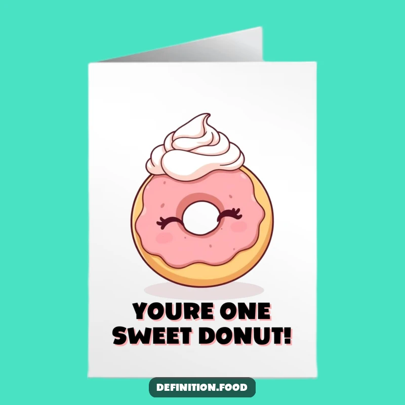 Funny Donut Wink Birthday Card Free Printable - Adorable Dessert Downloadable Gift