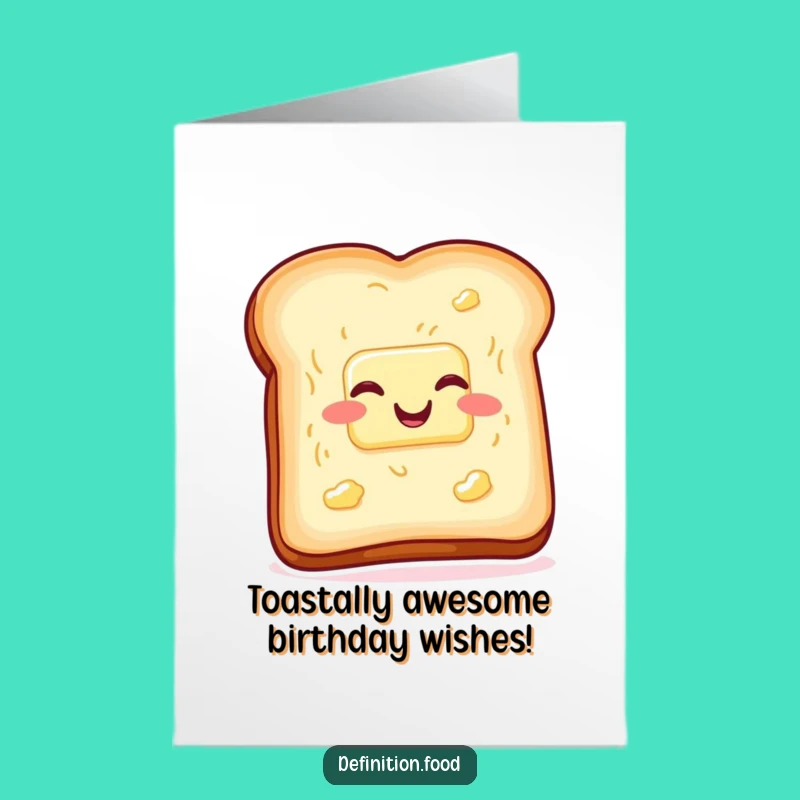 Free Printable Funny Toast Birthday Card - Buttered Wiggle Dessert Downloadable Greeting