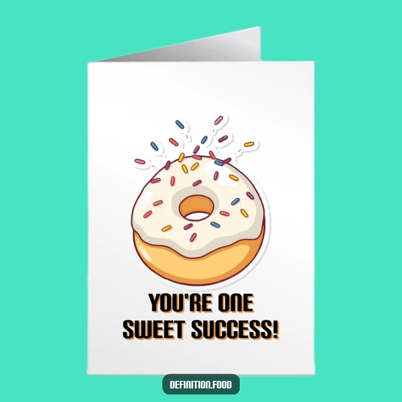 Free Printable Congrats Card: Energetic Doughnut Burst, Perfect Downloadable for Big Wins