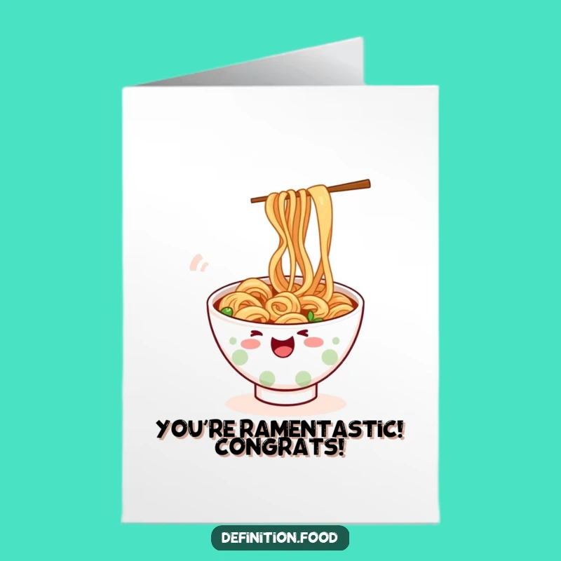 Free Printable Ramen Congrats Card: Wiggling Noodles for Joyful Achievements