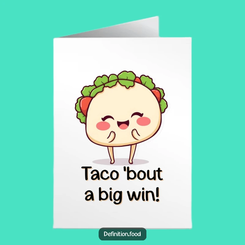Free Printable Taco Card: Congrats with a Wink and a Bite!