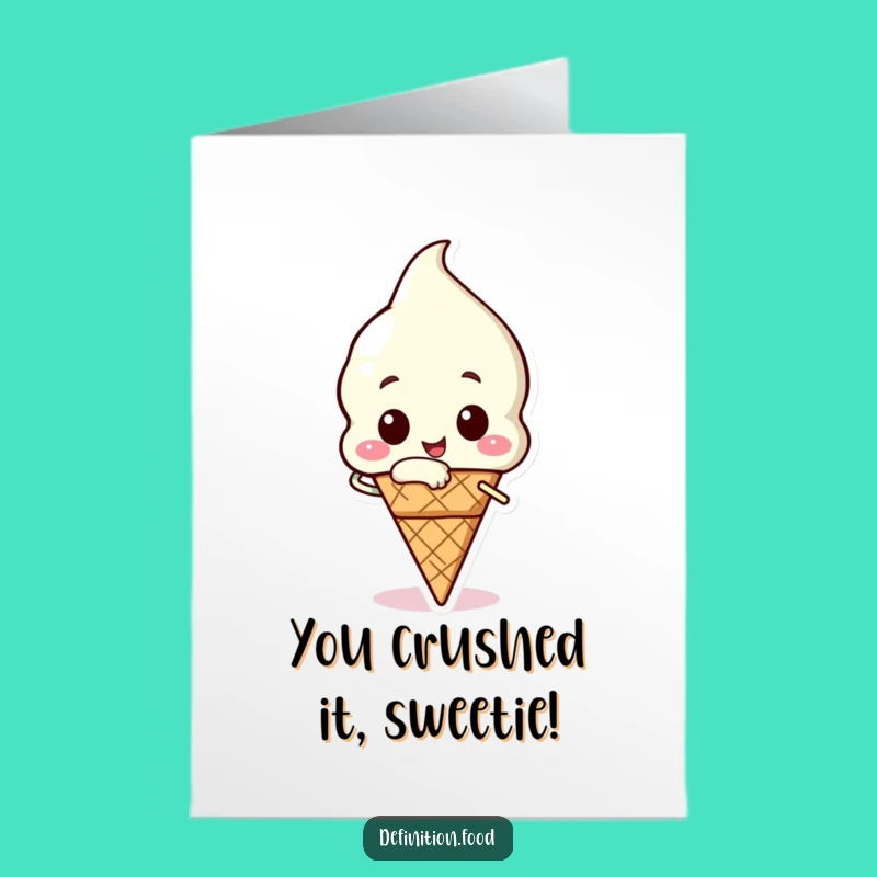 Free Printable Ice Cream Congratulations Card: Funny Downloadable Sweet Success