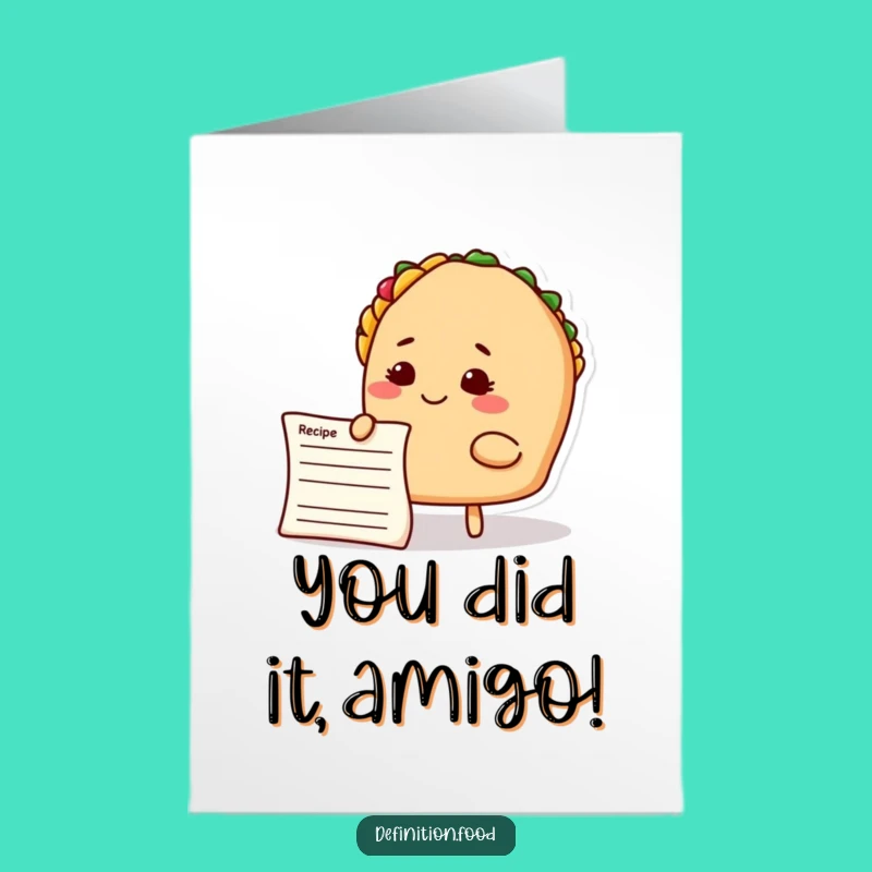 Free Printable Congrats Taco Card: Funny Downloadable Recipe Achievement Gift