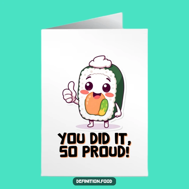 Sushi Thumbs Up Congrats Free Printable Card - Awesome Downloadable Gift