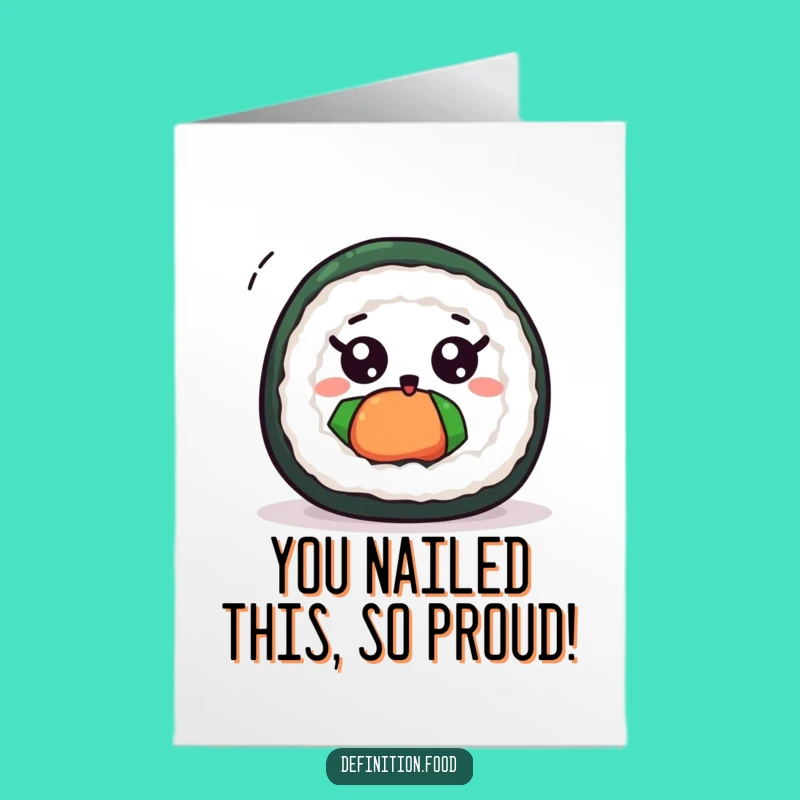 Free Printable Sushi Card - Excited Spin Congratulations Downloadable Gift