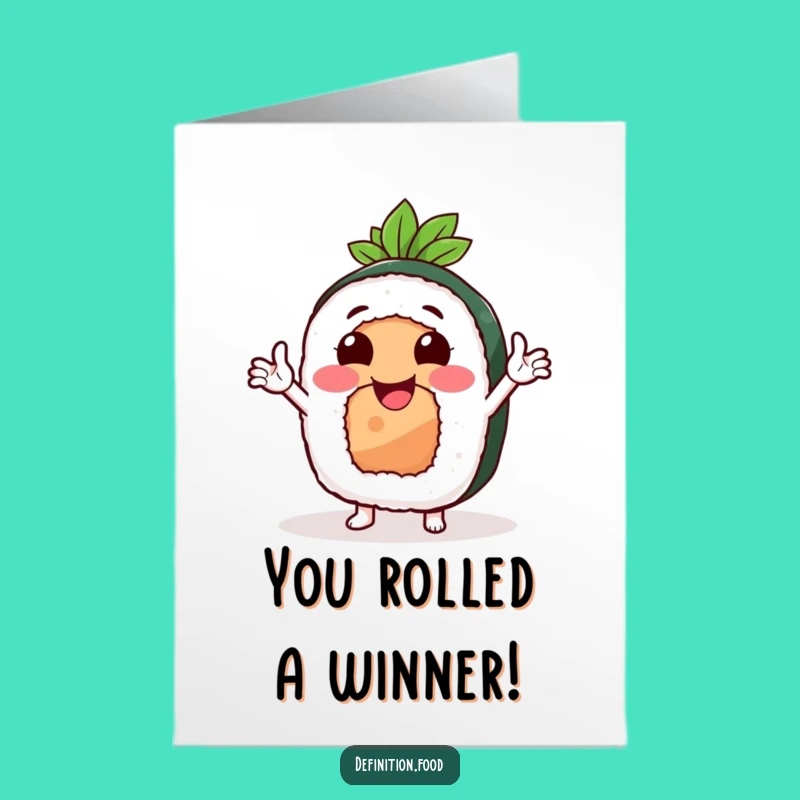 Free Printable Sushi Roll Congratulations Card: Enthusiastic Foodie Cheer Download