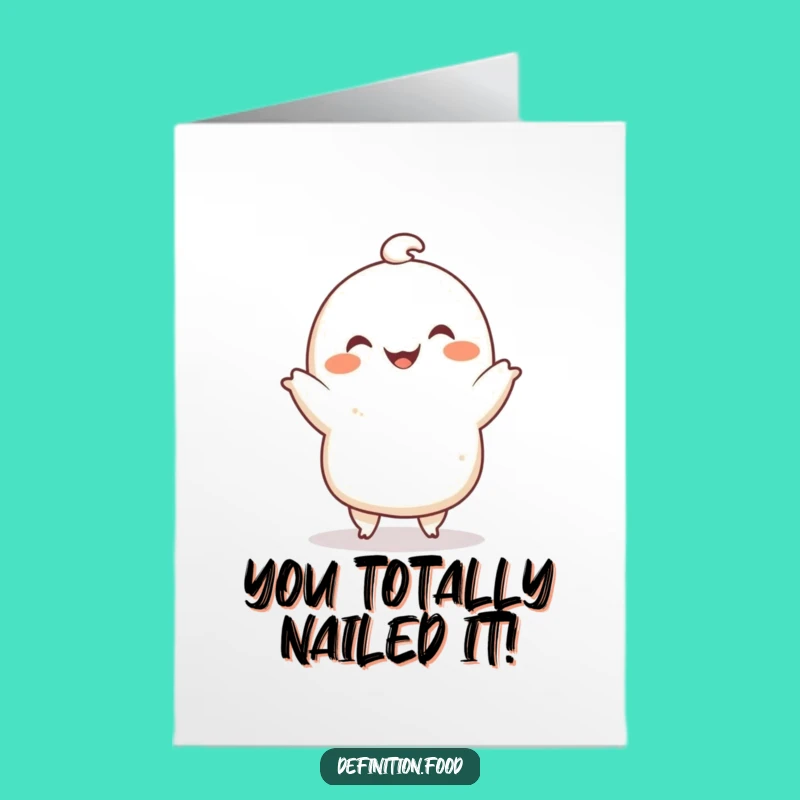 Free Printable Congrats Card: Dancing Dumpling for a Celebratory Downloadable Gift