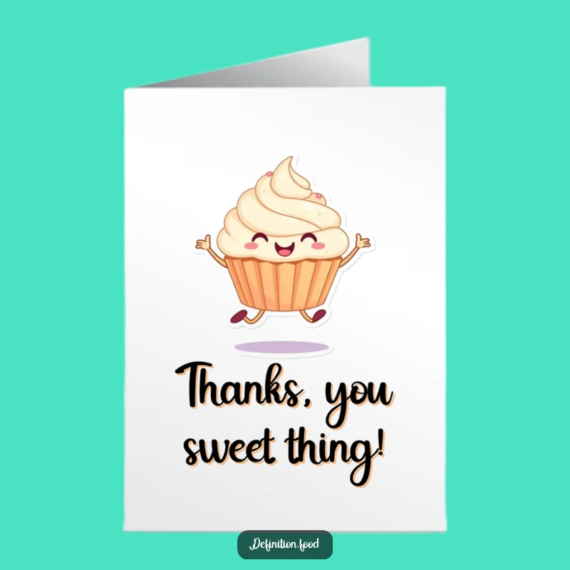 Free Printable Cupcake Thank You Card: Funny Downloadable Gift for Sweet Appreciation