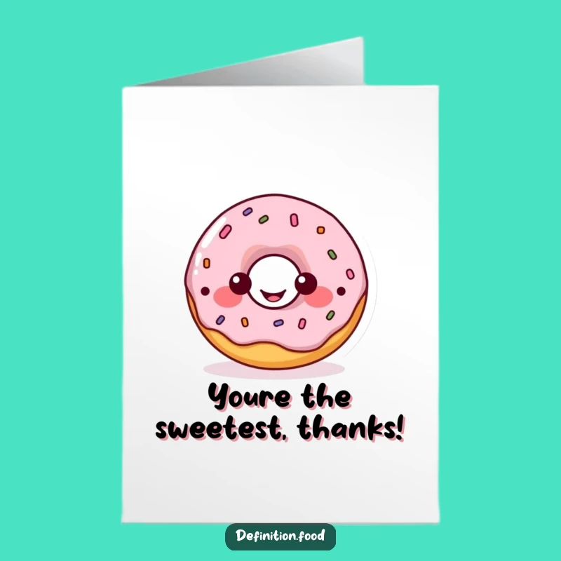 Free Printable Donut Thank You Card: Funny Downloadable Diagram Gratitude Gift