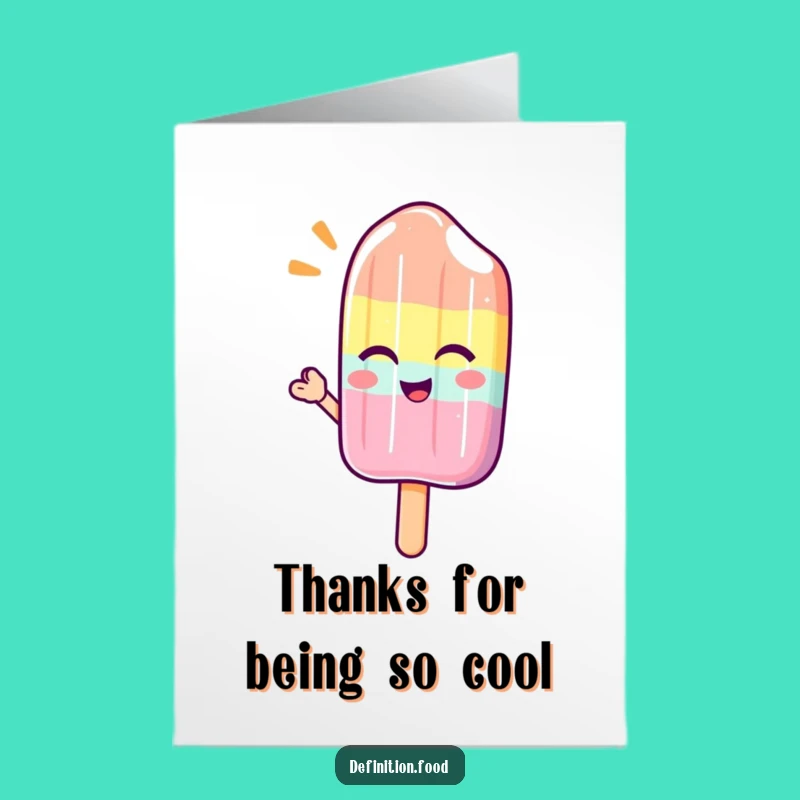 Free Printable Popsicle Thank You Card: Funny Downloadable Gift for a Cool Thanks