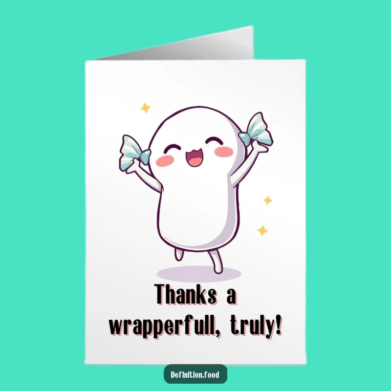 Free Printable Thank You Card: Dancing Candy Sweet Thanks Funny Downloadable Gift